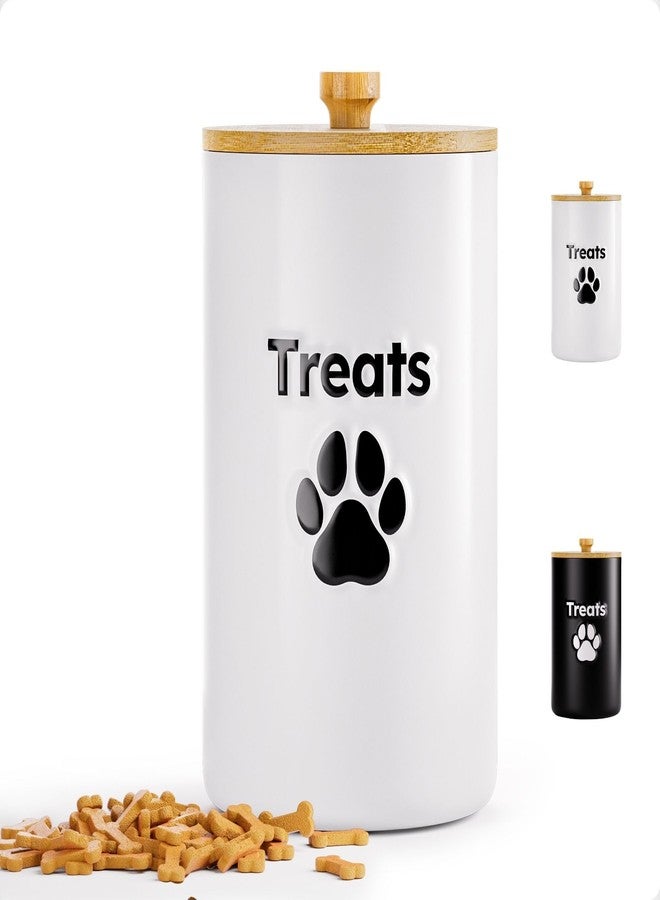 HB Design Co. Dog Treat Container Airtight - 5 Inch Wide x 9 Inch Tall Ceramic Dog Treat Jar for Kitchen Counter with Airtight Bamboo Lid - 7 Cup Capacity Pet Treat Container - Doggie Cookie Jar - Treats Canister - Image 1